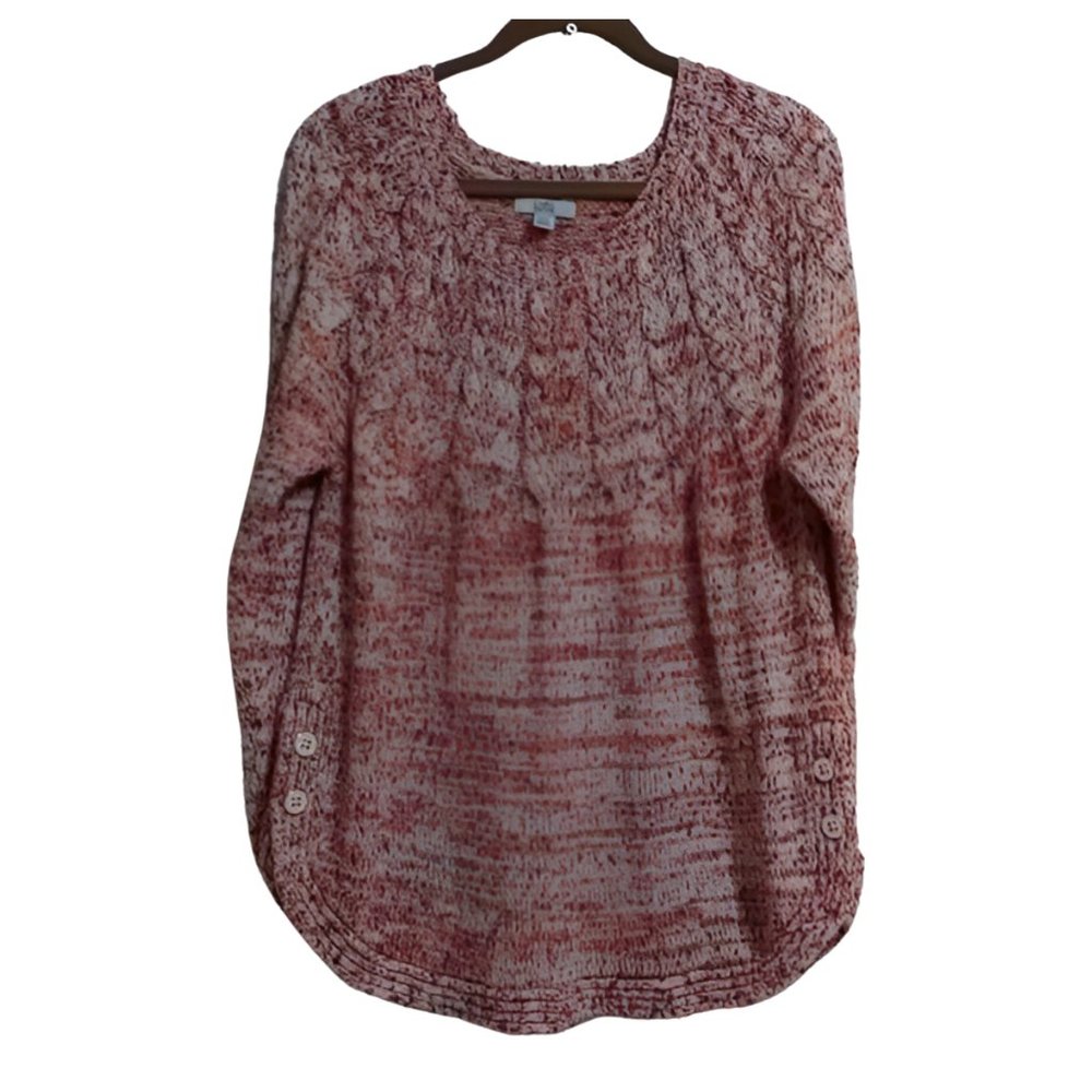 Croft & Barrow Long Sleeve Scoop Neck Pullover Sweater Multi Colored PXXL